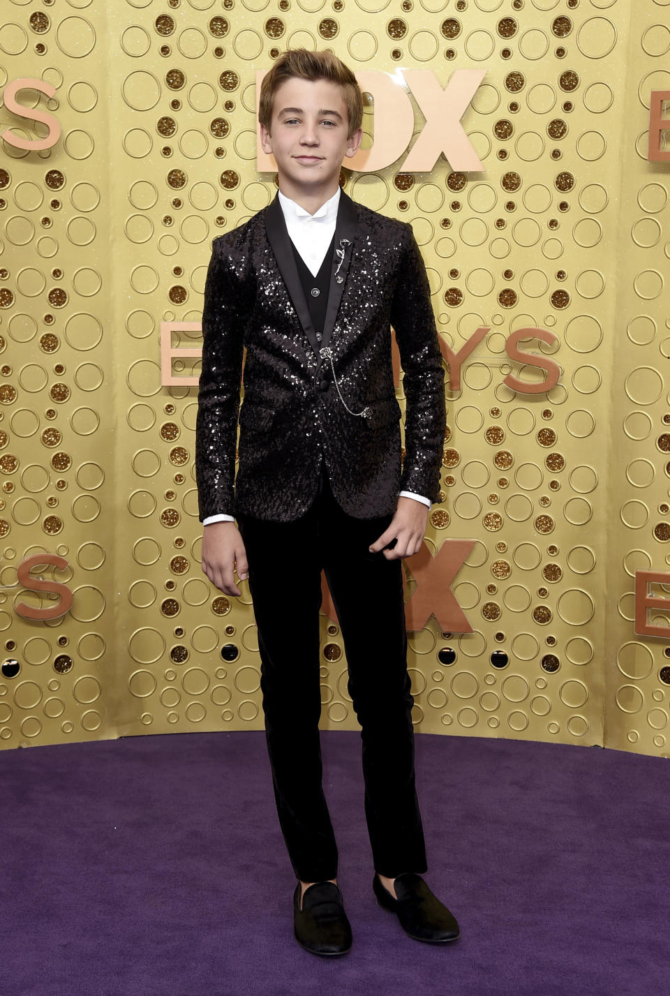 Parker Bates arrives at the 71st Primetime Emmy Awards on Sunday, Sept. 22, 2019, at the Microsoft Theater in Los Angeles. (Photo by Jordan Strauss/Invision/AP)