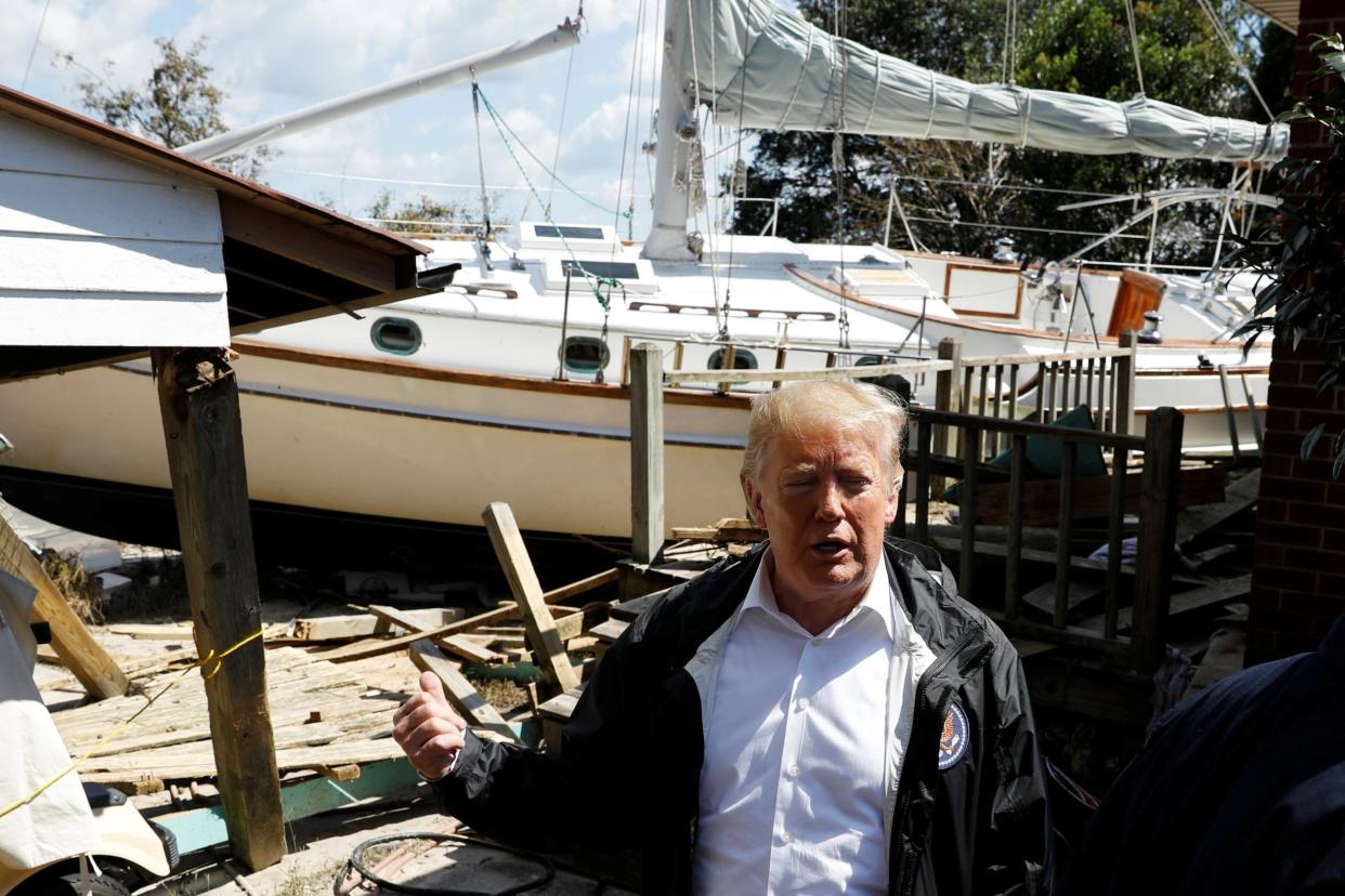 Donald Trump reportedly congratulated one homeowner on a yacht that had washed up outside his house: REUTERS