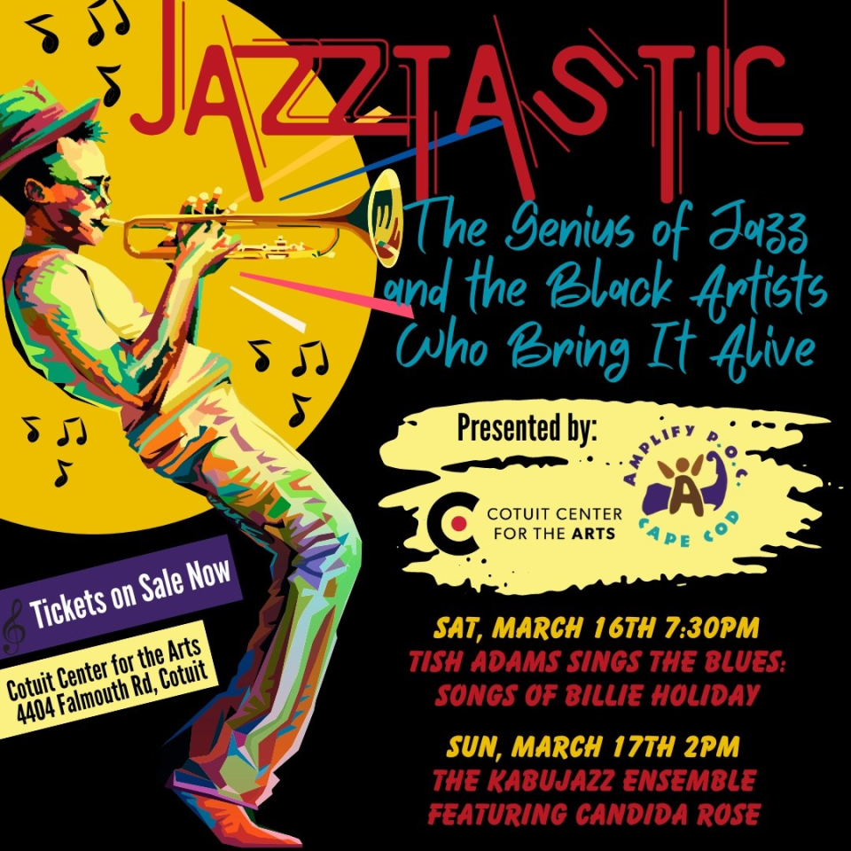 Poster for Jazztastic at the Cotuit Center for the Arts.