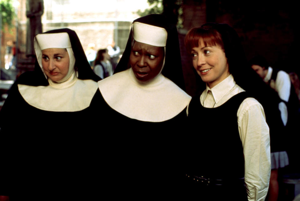 Kathy Najimy, Whoopi Goldberg and Wendy Makkena in Sister Act. (Photo: Buena Vista Pictures/ Courtesy: Everett Collection)