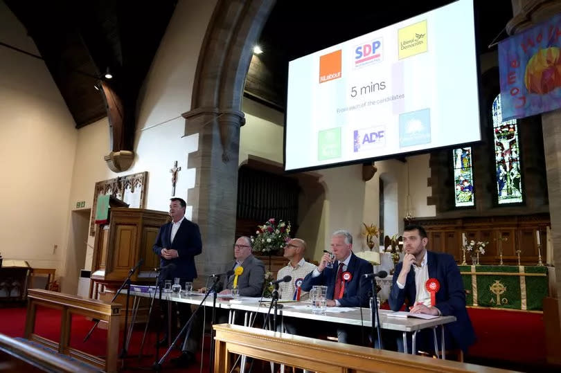 The Prudhoe election hustings taking place at St Mary Magdalene Parish Church for the Hexham constituency candidates.