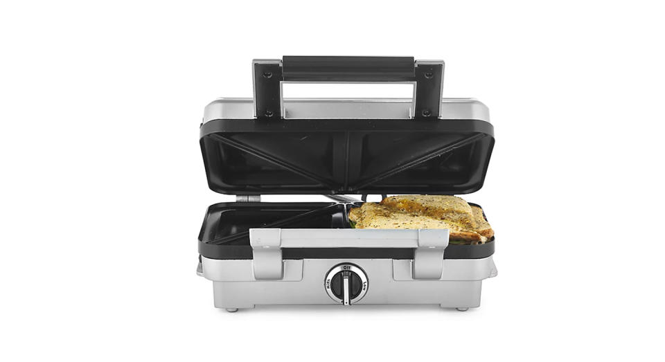 This Cuisinart sandwich toaster is for thicker breads like focaccia and ciabatta, as well as making omelettes and turnovers. 