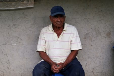 Victor Gonzalez, father of Salvadoran migrant Marvin Antonio Gonzalez, who recently died in a border detention center in New Mexico, is pictured outside his home in Verapaz