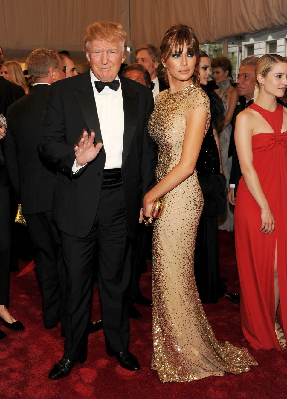 Donald Trump and Melania Trump attend the Met Gala in 2011