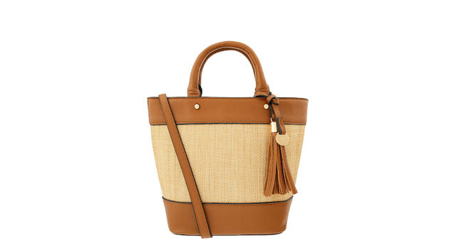 Cornwall Short Leather Handle Woven Basket Bag