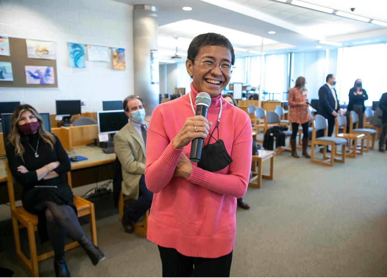 Independent Journalist Maria Ressa, who won the Nobel Peace Prize late last year, is returning to her alma mater, Toms River High School North. This is Ressa's first time back to Toms River North since she won the Nobel Prize.      Toms River, NJFriday, February 18, 2022