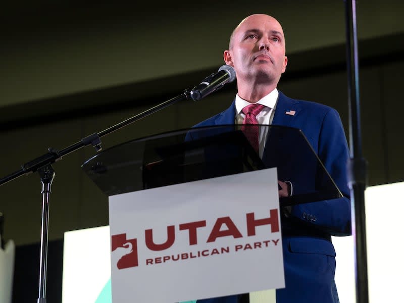 Utah Gov. Spencer J. Cox, candidate for governor, speaks during the Utah Republican Party state nominating convention at the Salt Palace Convention Center in Salt Lake City on Saturday, April 27, 2024. | Marielle Scott, Deseret News