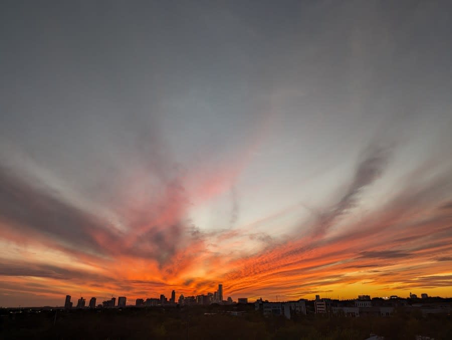Sunset over the city of Austin on Nov. 6, 2023. (Courtesy Saleem Assaf)