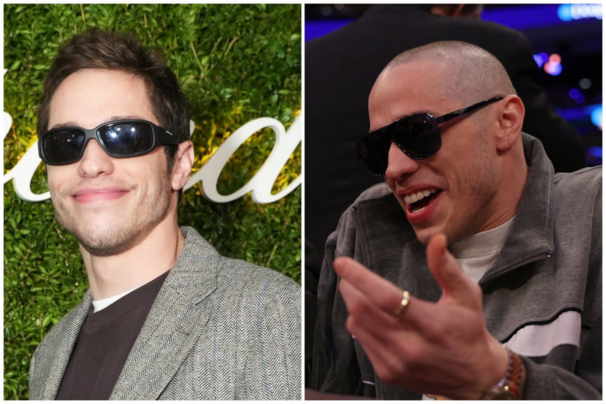 Pete Davidson has shown off a new look (right)  (ES Composite)