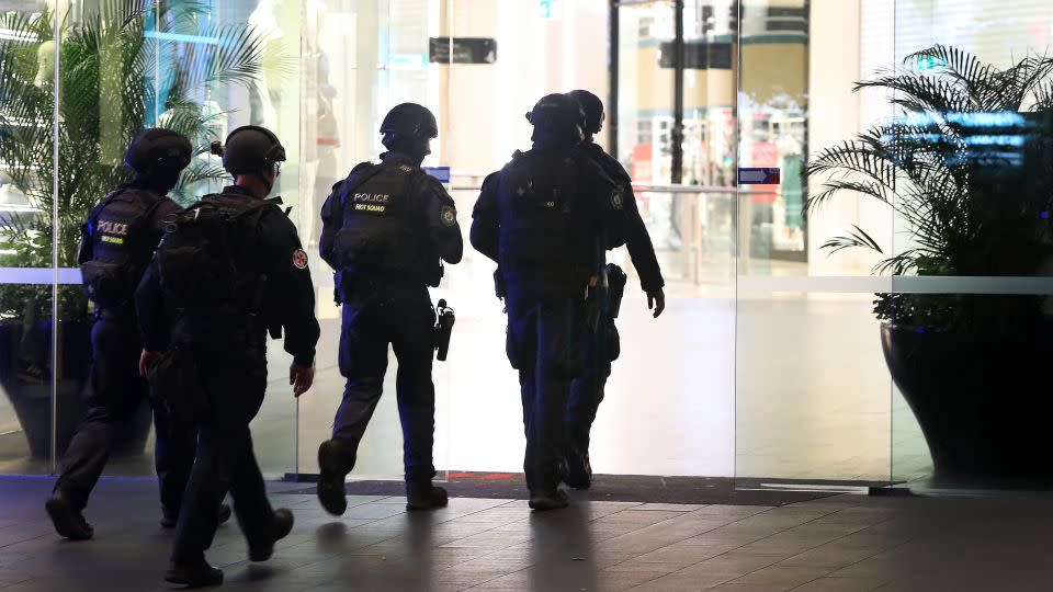 Police are seen entering Westfield Bondi Junction on April 13, 2024 in Bondi Junction, Australia. - Lisa Maree Williams/Getty Images