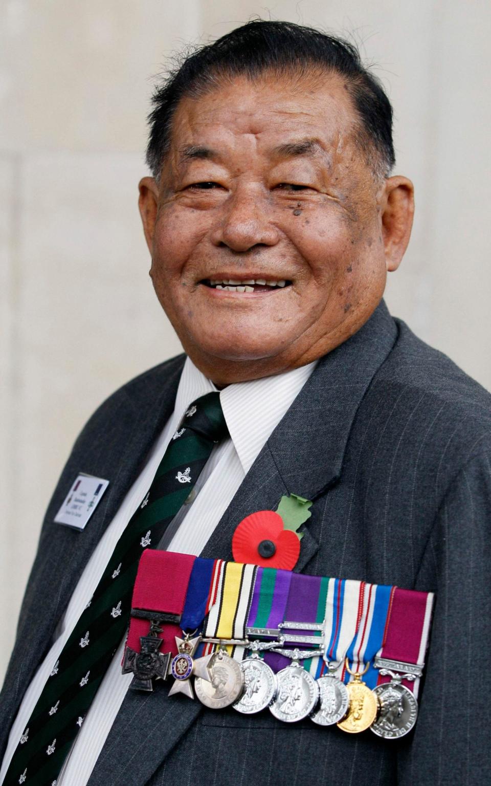 Limbu arrives at a service for the Victoria Cross and George Cross Association Reunion at St Martin-in-the-Fields in London in 2010 - Kirsty Wigglesworth/AP