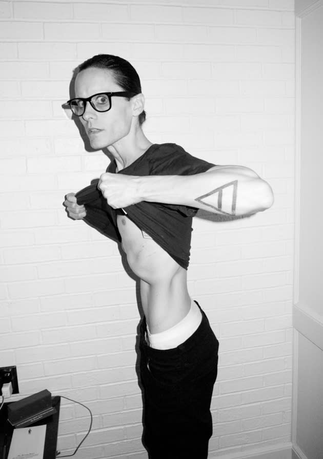 Jared Leto took a leaf out of Christian Bale’s book this year losing a scary amount of weight for his role in film The Dallas Buyers Club. [Copyright: Terry Richardson/Terrysdiary.com]