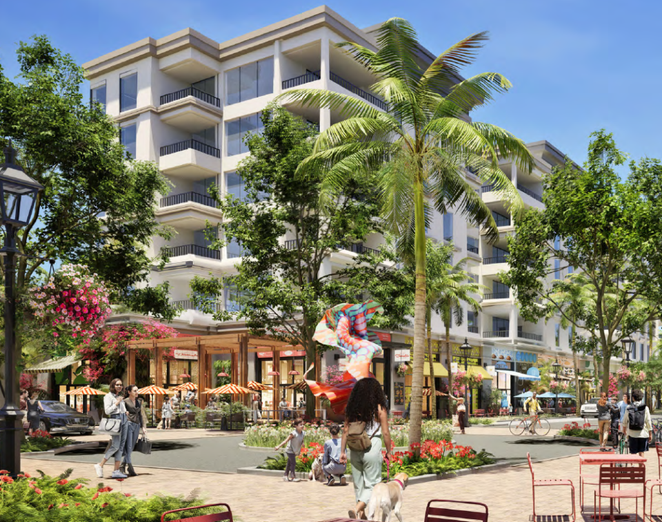 Rendering by Related Companies of a mixed-use development proposed for Wellington's K-Park, a 70-acre site of undeveloped land located next to The Mall at Wellington Green.