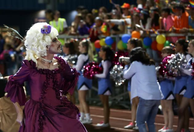 “The stands were completely packed. It was just so heartwarming to see,” one student said.  (Photo: Fritz Senftleber via Associated Press)