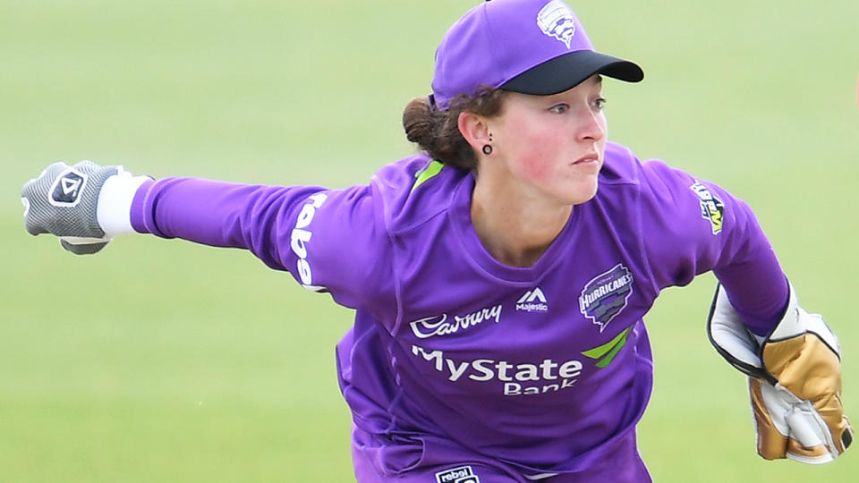 Hobart Hurricanes wicketkeeper Emily Smith has been banned for 12 months, with nine months suspended, for breaching Cricket Australia's anti-corruption code. (Photo by Steve Bell/Getty Images)