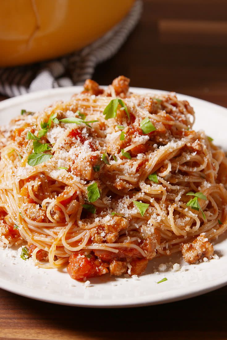 <p>Bring out your inner Italian grandma and make the (lighter) bolognese of your dreams.</p><p>Get the recipe from <span>Delish</span>.</p>