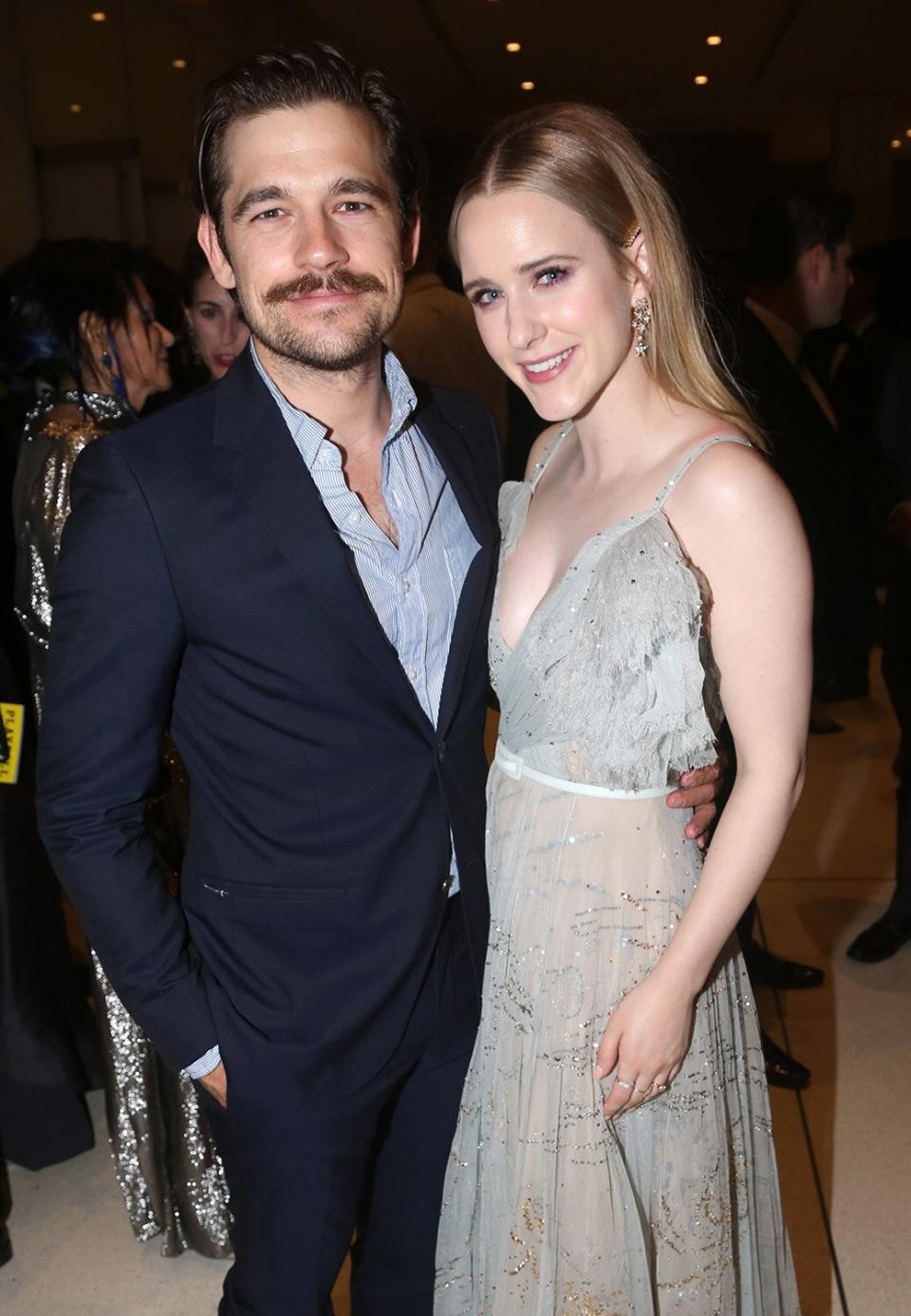 NEW YORK, NY - JUNE 09: Jason Ralph and wife Rachel Brosnahan pose in the press room for The 2019 Annual Tony Awards at Radio City Music Hall on June 9, 2019 in New York City. (Photo by Bruce Glikas/WireImage)