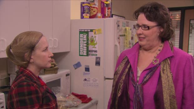 "The Office" Christmas episode "Moroccan Christmas" starring Angela Kinsey as Angela and Phyllis Smith as Phyllis<p>NBC</p>