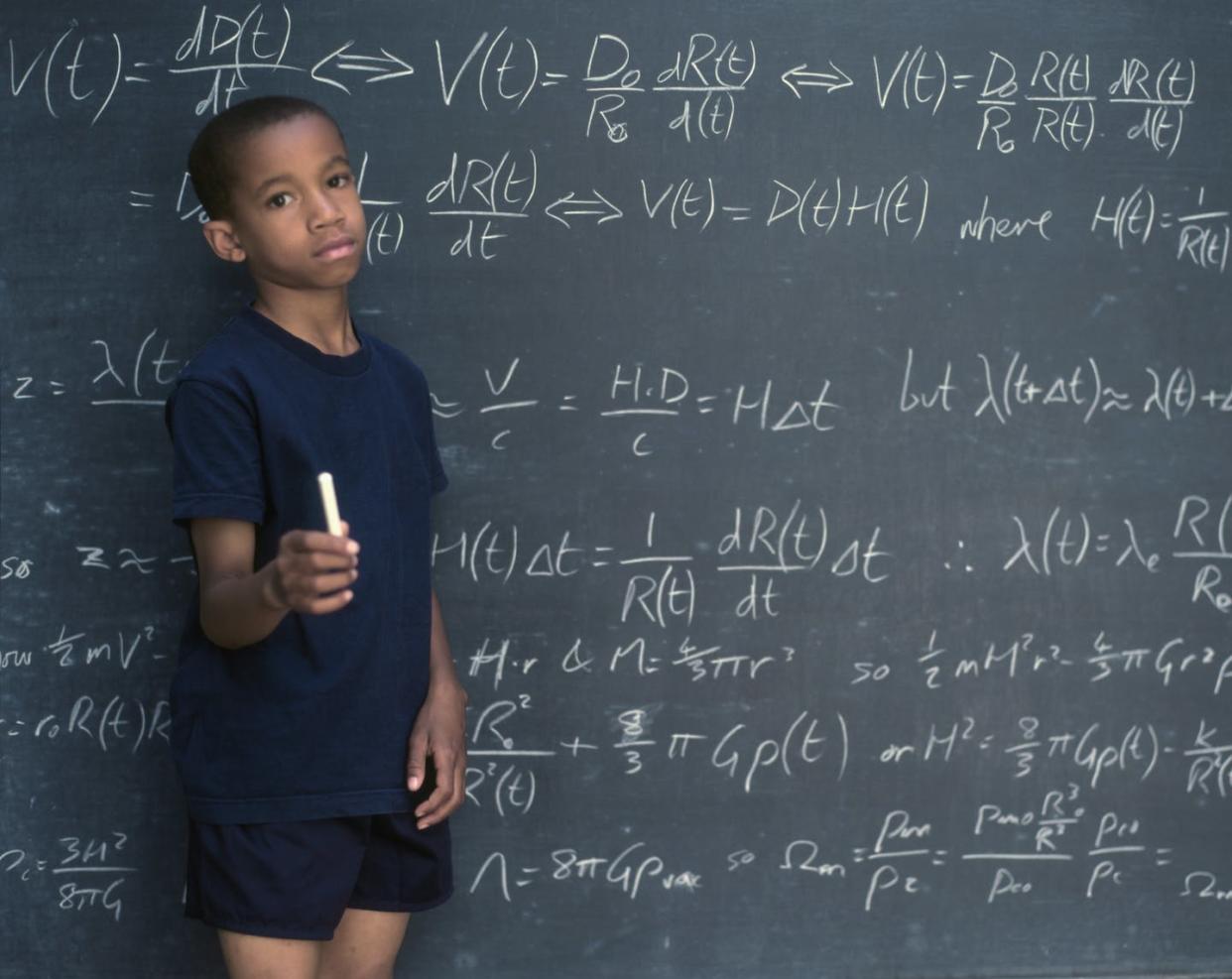 Black students are underrepresented in gifted education programs. <a href="https://www.gettyimages.com/detail/photo/portrait-of-boy-holding-chalk-while-standing-in-royalty-free-image/56957273?adppopup=true&uiloc=thumbnail_same_series_adp" rel="nofollow noopener" target="_blank" data-ylk="slk:ER Productions Limited via DigitalVision/Getty Images Plus;elm:context_link;itc:0;sec:content-canvas" class="link ">ER Productions Limited via DigitalVision/Getty Images Plus</a>