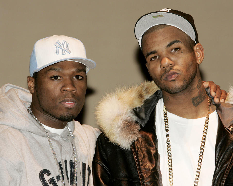 50 Cent And The Game At The Schomburg Center In Harlem