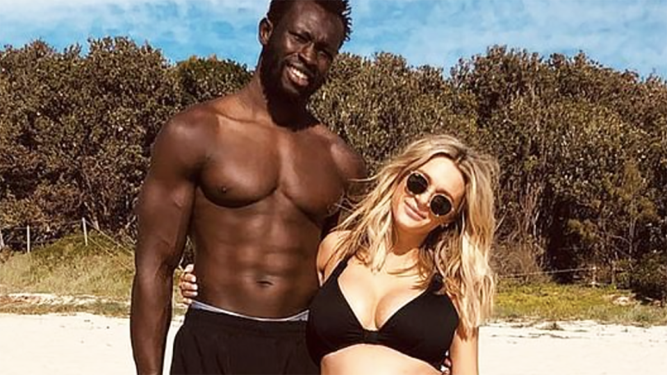 Former North Melbourne player Majak Daw and long term partner Emily McKay have reportedly split. Picture: Instagram