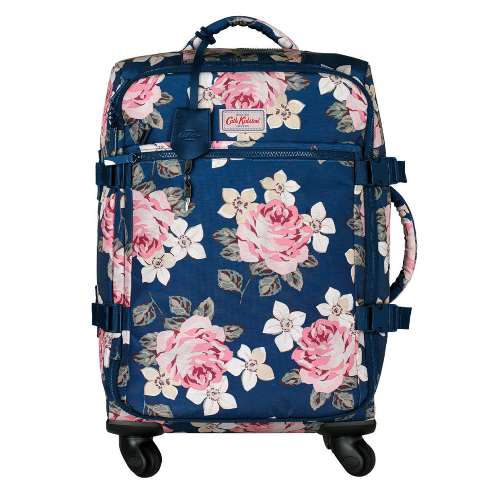 <p>Blend function and style by using this floral cabin bag. It’s just so pretty. <i><a href="http://www.cathkidston.com/travel--and--weekend-bags/richmond-rose-four-wheel-cabin-bag-1017866" rel="nofollow noopener" target="_blank" data-ylk="slk:[Cath Kidston, £115];elm:context_link;itc:0;sec:content-canvas" class="link ">[Cath Kidston, £115]</a></i></p>