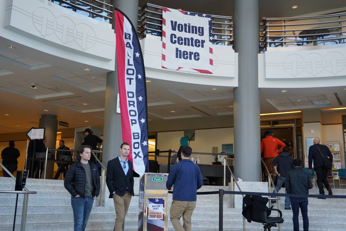 State Sen. Simon Sefzik, R-Ferndale, at the Whatcom County Courthouse as voters cast their ballot on Election Day, Tuesday, Nov. 8, in Bellingham.