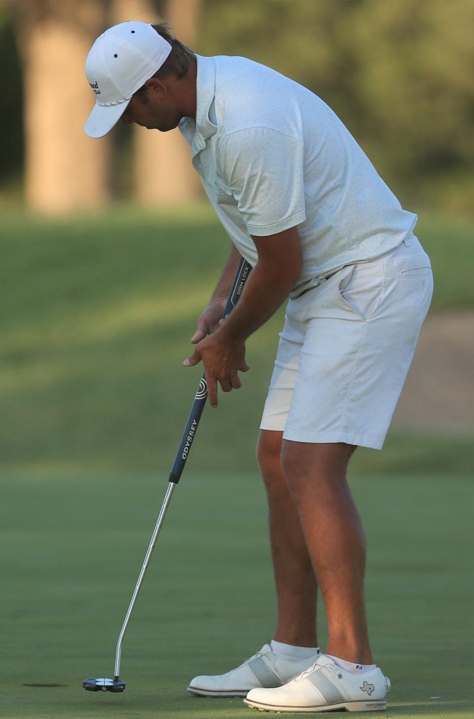 Tyler Ware putts on the 16th hole during the final round of the San Angelo Country Club Men's Partnership on Sunday, June 26, 2022.