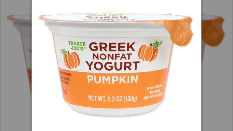 A cup of Trader Joe's Greek Nonfat Yogurt