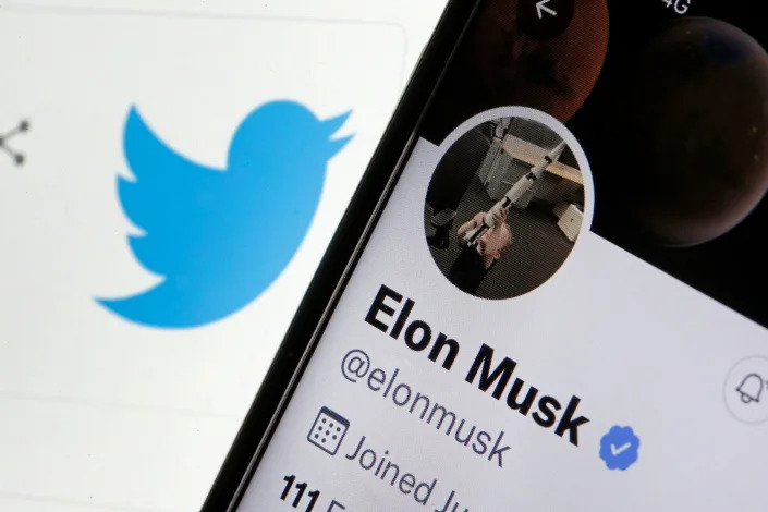 Elon Musk's Twitter account with Twitter logo.