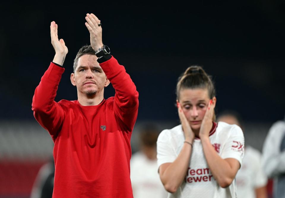 Marc Skinner and Ella Toone were knocked out in United’s defeat at PSG (Getty Images)