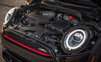 <p>There's no way around it: The Mini JCW's turbocharged 2.0-liter inline-four-good for 228 horses and 236 lb-ft of torque-simply doesn't deliver the straight-line thrills that its peers can. Yet, we still had fun zooming around town as if we were shooting a remake of <em>The Italian Job</em>.</p>