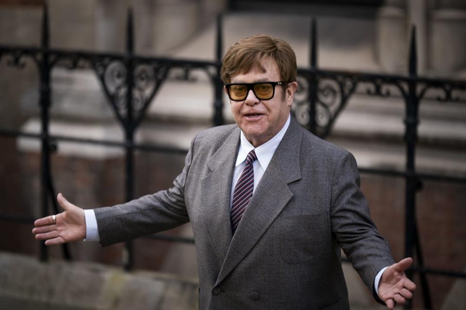 Sir Elton John has released a joint statement on remarks made by the Home Secretary (Aaron Chown/PA) (PA Wire)