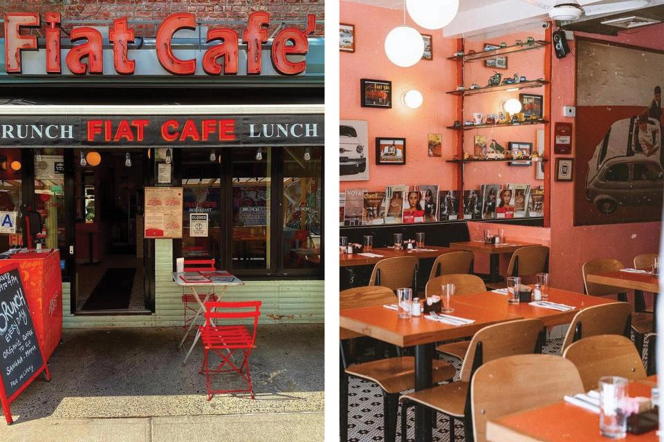 Exterior and Interior of Fiat Cafe in SoHo