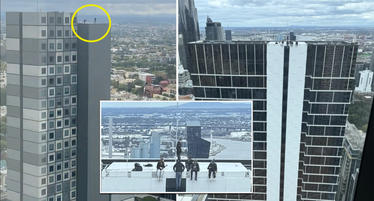 Aussies shocked by 'deplorable' stunt spotted above Melbourne CBD