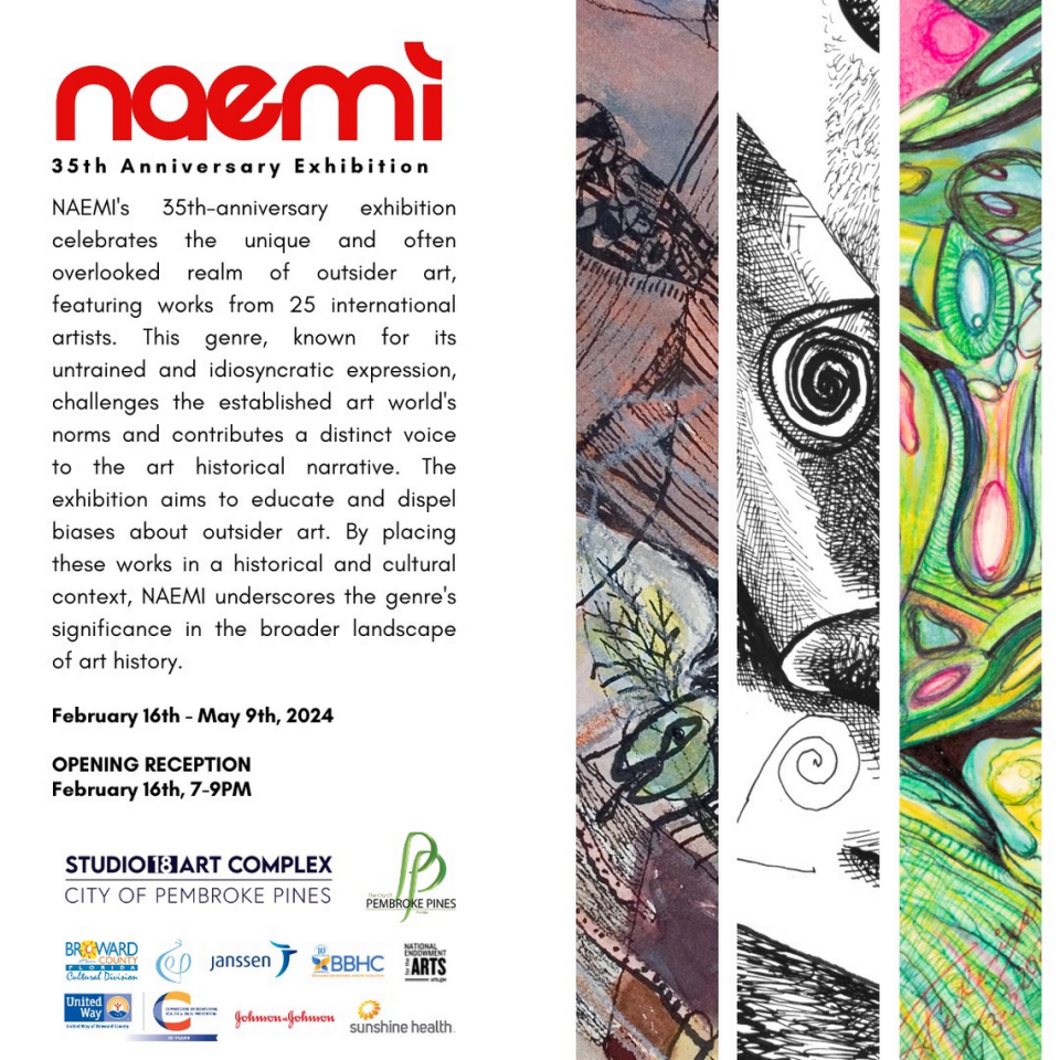 La exposición del 35 aniversario de NAEMI en Studio 18 Art Complex.