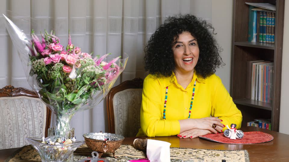 Narges Mohammadi during her medical furlough from prison in 2021 in Tehran. - Reihane Taravati