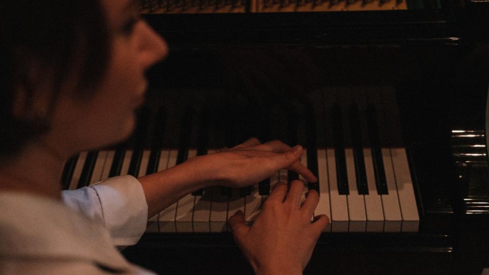 Woman playing the piano