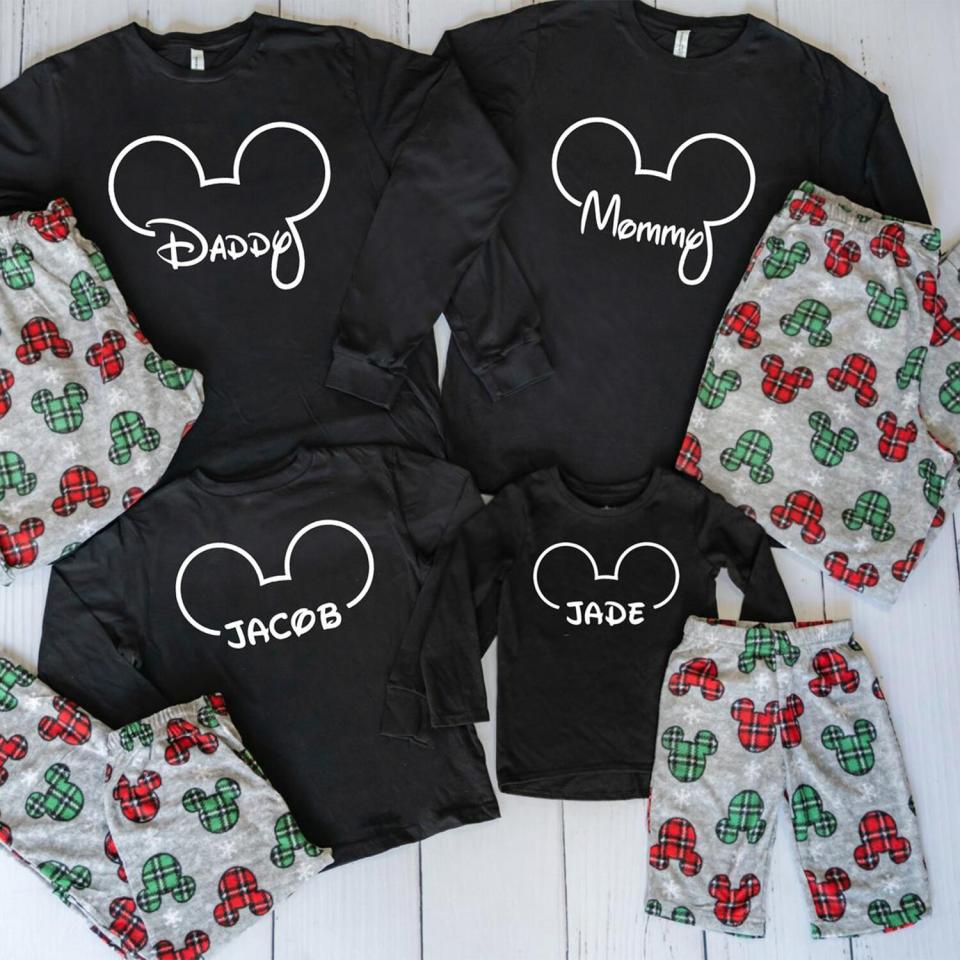 disney mickey pajamas whole family personalized