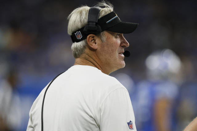 Jacksonville Jaguars linebacker Yasir Abdullah (56) watches during an preseason  NFL football game against the Detroit Lions in Detroit, Saturday, Aug. 19,  2023. (AP Photo/Paul Sancya Stock Photo - Alamy