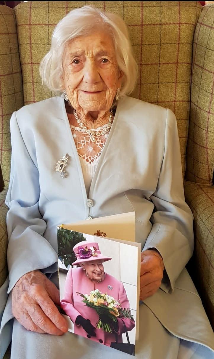 Nicholson was showered with cards and gifts on her special day. (Elizabeth Court Care Home / SWNS)