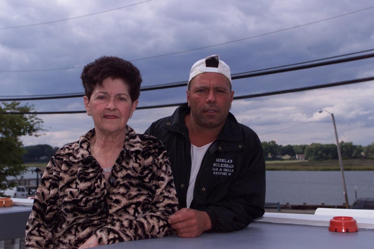 Joseph Merla, at right, seen with his mother in Keyport in 2001.