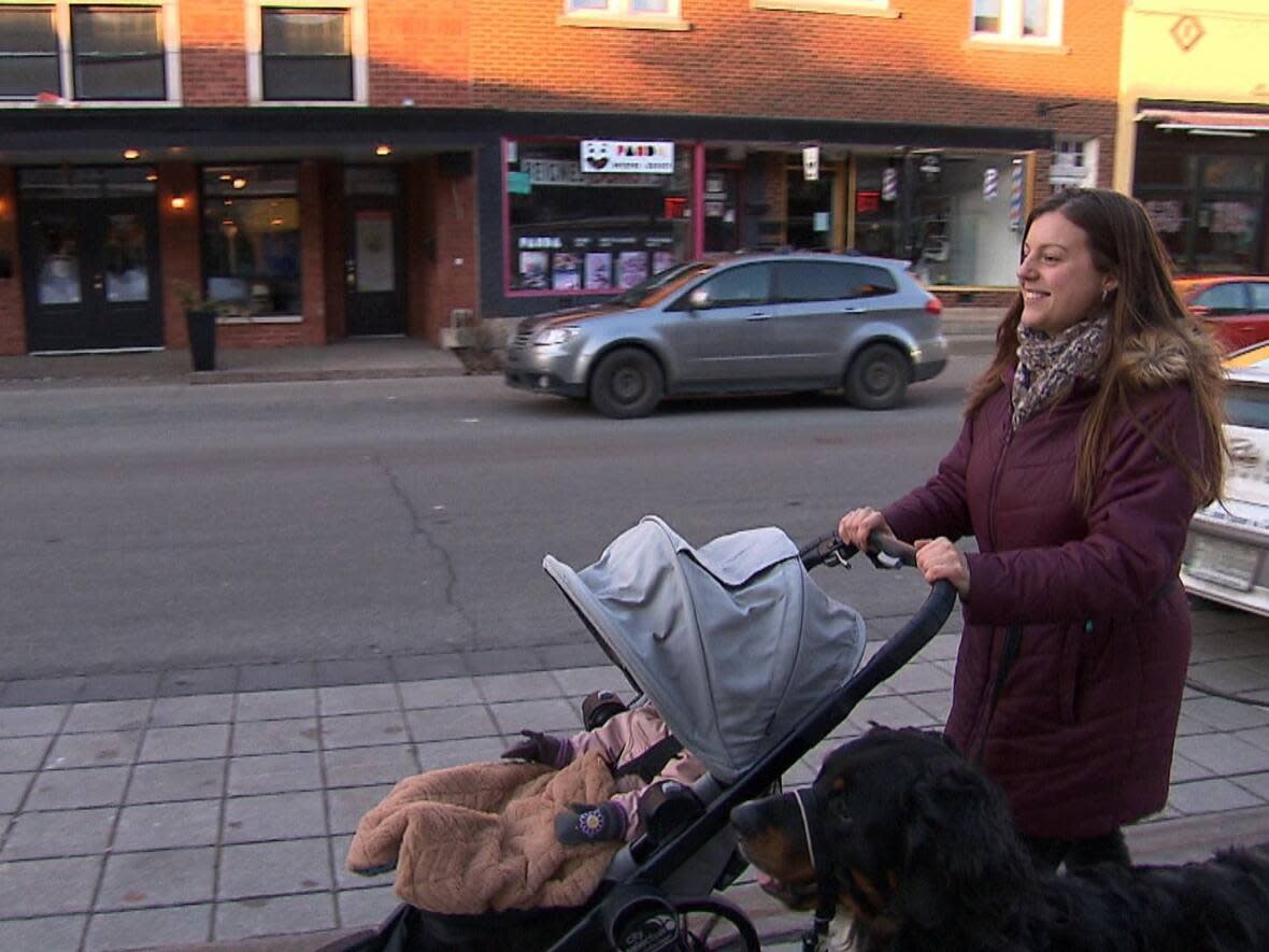 Danielle Roy knows what it's like to search for affordable housing, and she commends a proposed project that would bring more to her area of Saint-Anne-de-Bellevue, Que.  (CBC - image credit)