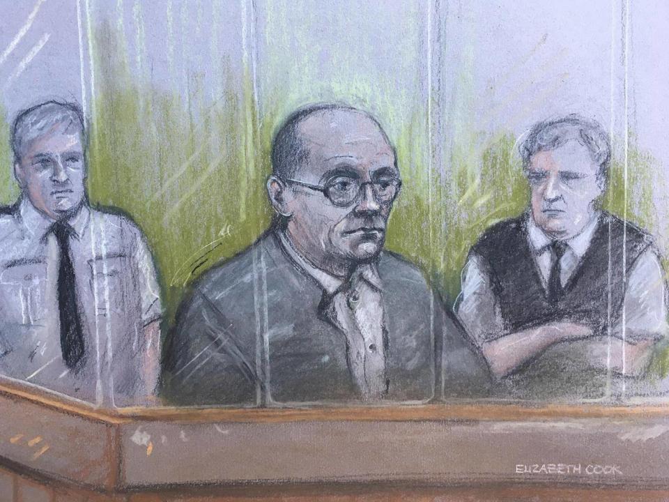 Russell Bishop at the Old Bailey: he refused to continue giving evidence after being confronted with grooming letters he had written to a 13-year-old girl (Elizabeth Cook/PA)