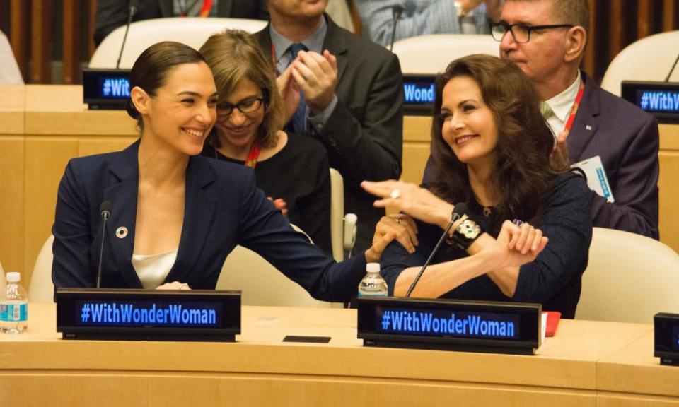 Gal Gadot and Carter at the UN in October 2016.