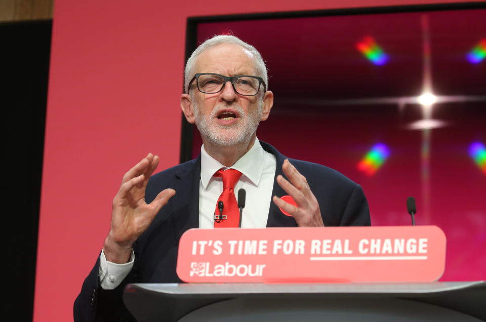 Jeremy Corbyn speaks during the launch of the Labour Party manifesto in Birmingham for the General Election. Picture dated: Thursday November 21, 2019. 