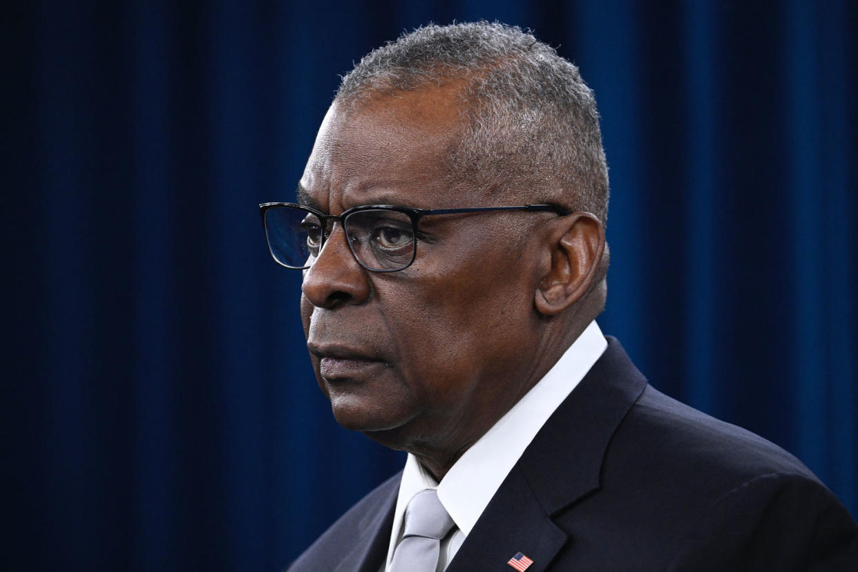 Lloyd Austin speaks during a press conference at the Pentagon (Andrew Caballero-Reynolds  / AFP - Getty Images)