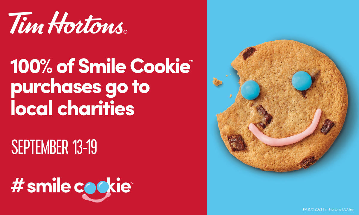 Tim Hortons® Smile Cookie™ Campaign is – Celebrating 25 Years Local Charities the U.S.