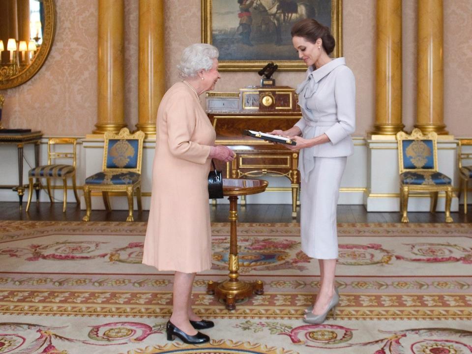 queen elizabeth, angelina jolie