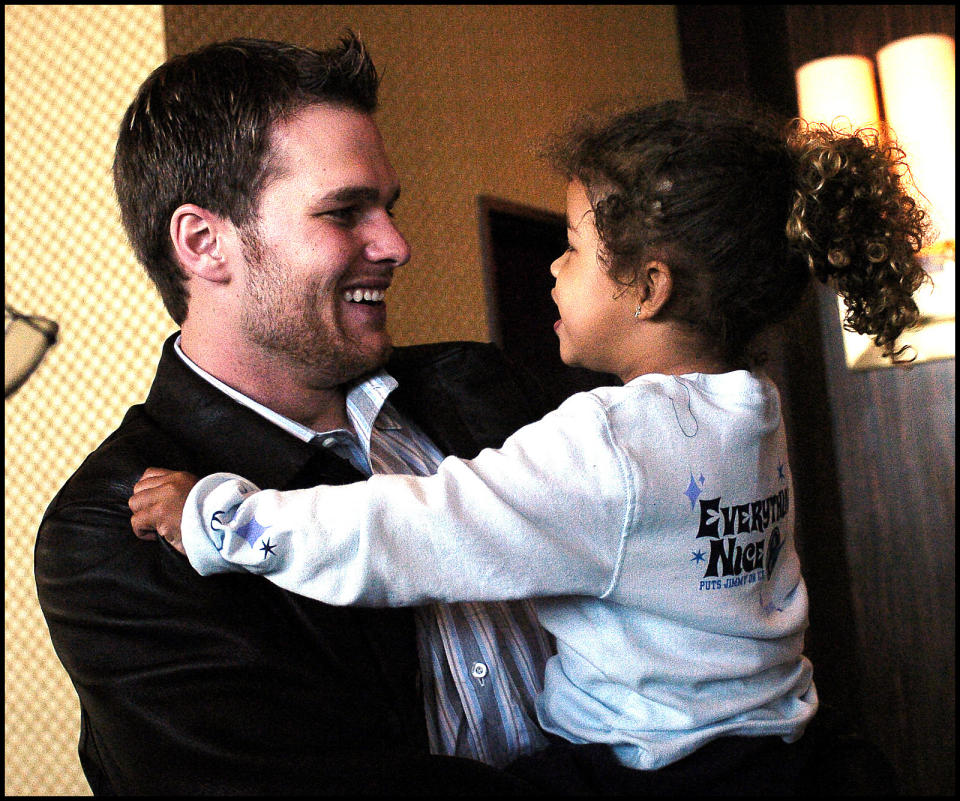 Tom Brady and a young Maya Brady. 